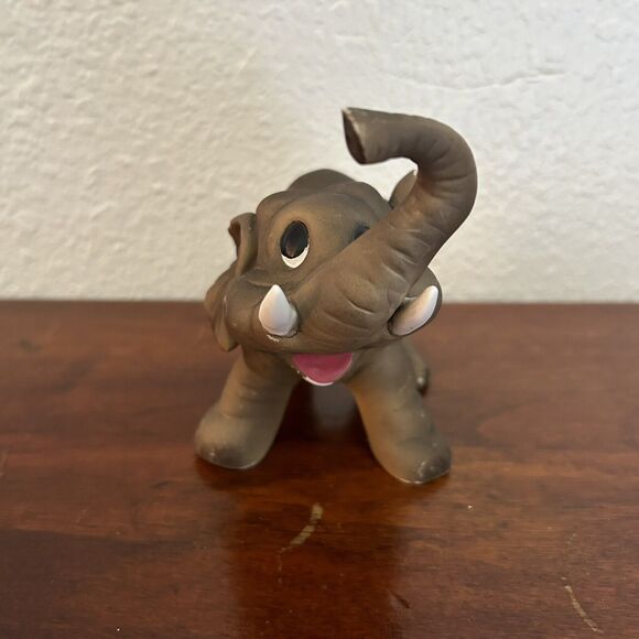 Vintage Ceramic Elephant Figurine Good Luck Trunk Up - Picture 1 of 6